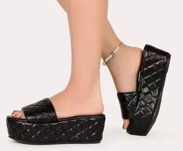 

sandals flatform waterproof shoes woman beach slippers slides women summer plus size sandalias mujer sapato feminino sa0218, Black