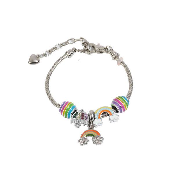 

hand catenary bohemian style couple bracelet net red wind simple oil dripping rainbow creative personalized, Golden;silver