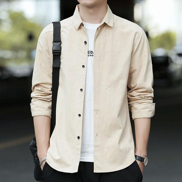 

men's casual shirts shirt cardigan long sleeve coat autumn 2021 korean fashion slim fit, White;black