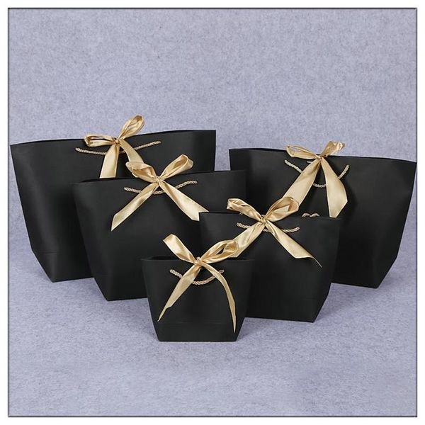 

gift wrap bag gold present box for s clothes books packaging handle paper bags kraft with handles