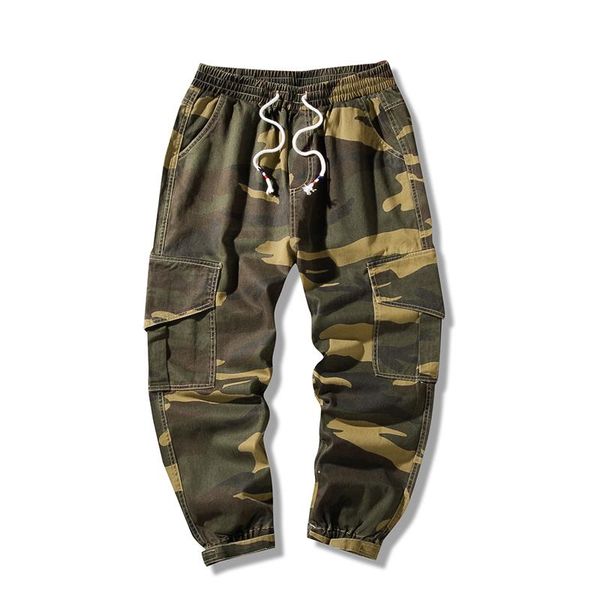 

zhuzunzhe 2021 spring and summer camouflage large size beam feet tooling harlan casual pants men's trousers, Black