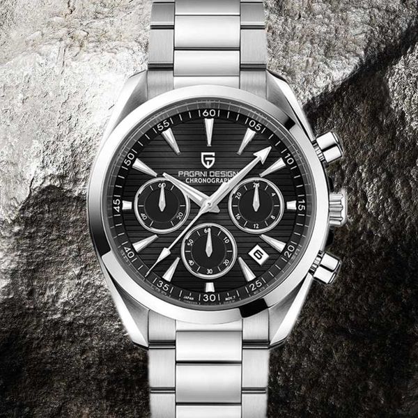 

wristwatches pagani design men's watches 2021 brand quartz chronograph automatic watch for men sports luminous waterproof wrist, Slivery;brown