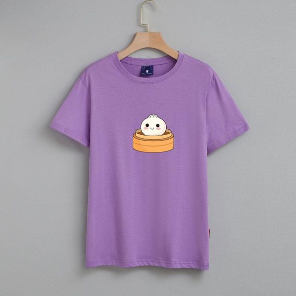 

women's t-shirt dumplings-3 cotton tshirt, White