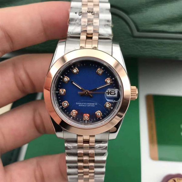 

9 coloriselling watches 36 mm 31mm 126333 126231 sapphire glass asia 2813 automatic mechanical two tone gold 316l stainless steel bracelet, Slivery;brown