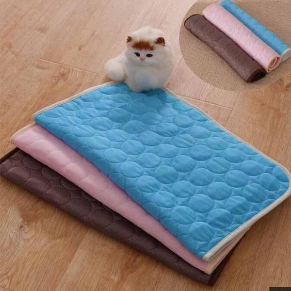 

1pcs summer cooling mats blanket ice pet dog bed for dogs cats sofa portable tour camping yoga sleeping accessories kennels & pens