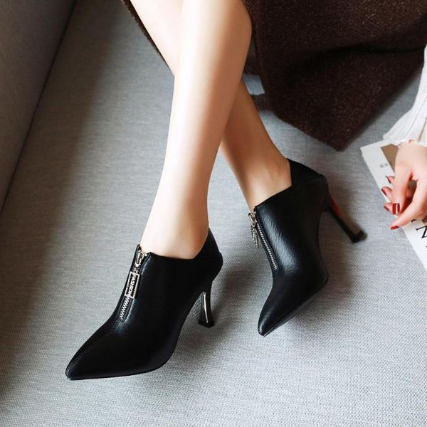 

dress shoes spring stitching simple fashion high heels, Black