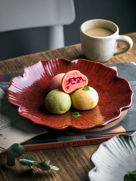 

dishes & plates japanese ceramic dinner el restaurant pasta plate home living room fruit snack petal creative daily tableware