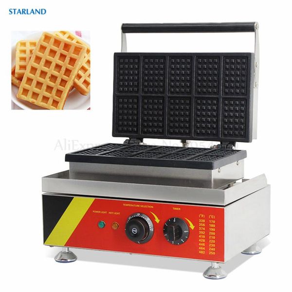 

electric rectangle waffle machine non-stick lolly baking 10 moulds commercial snack equipment 220v/110v bread makers