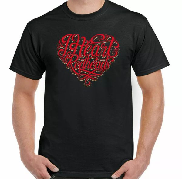 

red heads t-shirt ginger the heart man funny san love hair gift, White;black