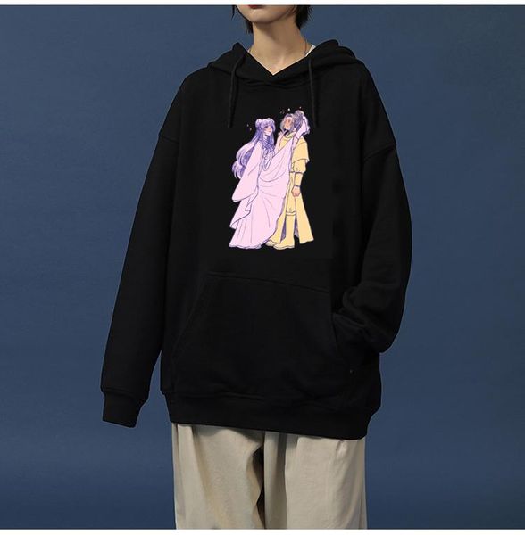 

women's hoodies & sweatshirts mo dao zu shi chinese style cartoon image printed hoodie fashion casual street lovers plus size sweatshir, Black