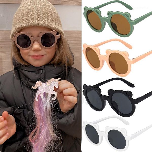 

cartoon bear kids sunglasses girls baby fashion cute children sun glasses boys child outdoor beach eyewear anti-uv eyeglasses, White;black