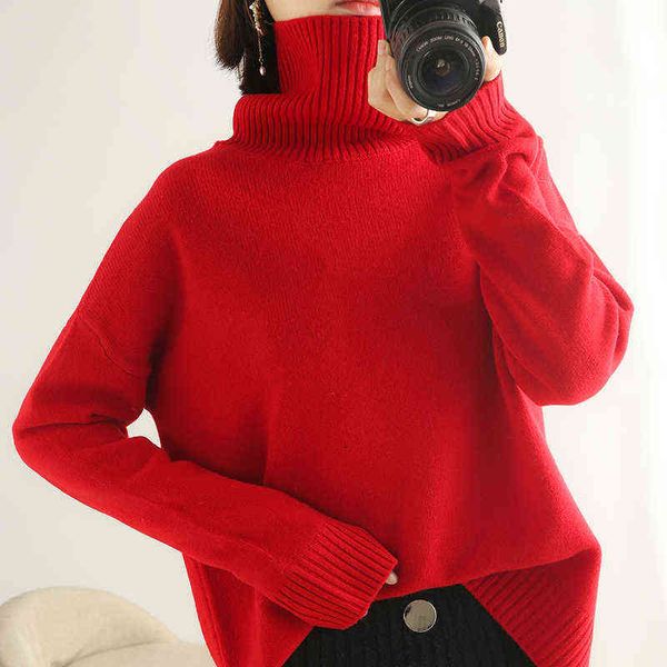 

autumn and winter selling 100% pure wool sweater women's turtleneck thickened pullover sweater wild base cashmere sweate y1110, White;black