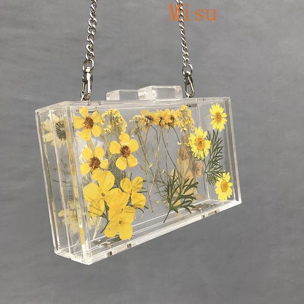 

women evening bags flower wedding party pearl bride handbag crossbody clear hard box clutch transparent chain bag