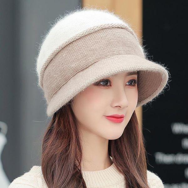 

wide brim hats yqyxcy winter for women thickened fur ear protection bucket hat beanie female korean fashion keep warm woman 2021 cap, Blue;gray