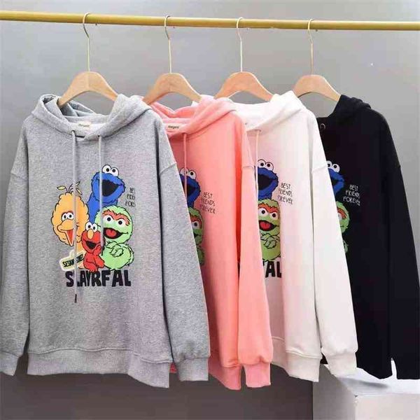 

2021 spring terry printed sweater fashion women's uniform, Black