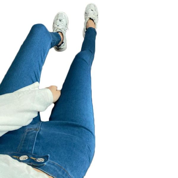 

women's jeans women hip-lifting high-waist spring and autumn elastic tight-fitting thin trousers wild pencil pants female ns2670, Blue