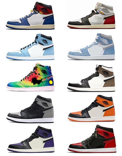 

2022 authentic 1 high og hyper royal shoes 1s university blue shadow shattered backboard obsidian union chicago dark mocha bred patent fearl