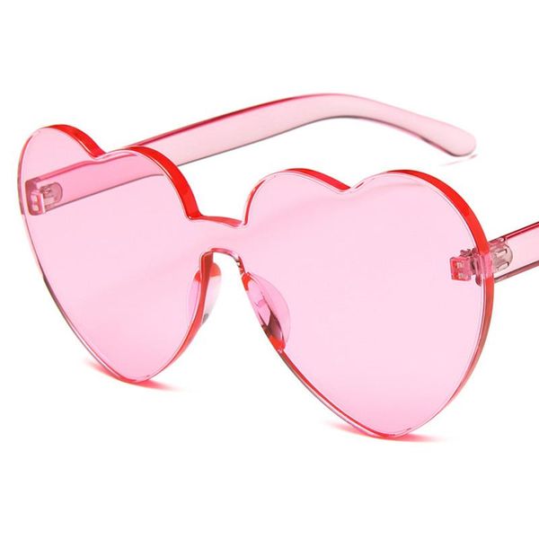 

sunglasses small heart shaped rimless for women vintage transparent one-piece glasses 2021 retro colorful design outdoor, White;black