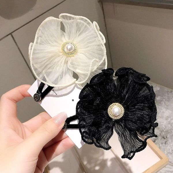 

hair clips & barrettes 2 colours pearl bb clip lace flowers headdress korean version retro for women, Golden;silver