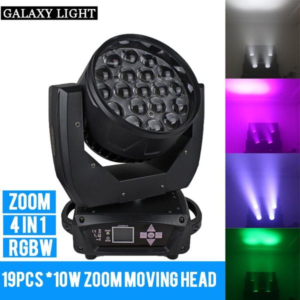 

effects 19pcs 10w rgbw 4in1 led moving head light with zoom wash disco for dj