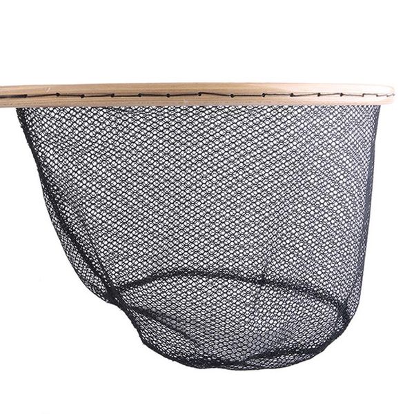 

fishing accessories landing net mesh trout catch wooden frame handle portable b2cshop