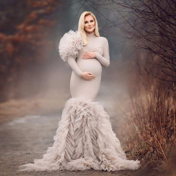 Vestidos de baile feminino elegante mulheres de maternidade longo para fotografia de fotos mais tamanho sereia vestido de noite