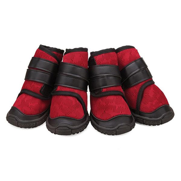 

dog apparel 4 pcs pet anti-slip shoes sneakers breathable net booties for dogs outdoor walking boots middle large
