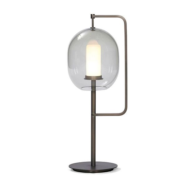 

table lamps contemporary decorate bar bedroom black gold marble base glass cover led light restaurant bed side lamp