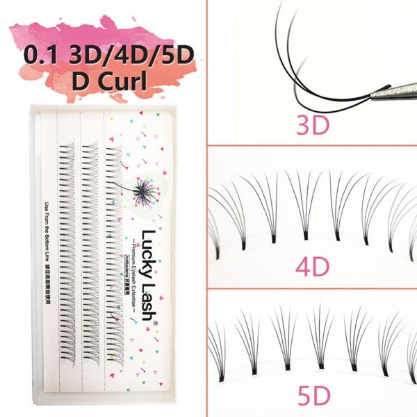 

0.1 cd curl 2d/3d/4d/5d premade fans eyelash individual short stem wide false mink lash extension eyelashes
