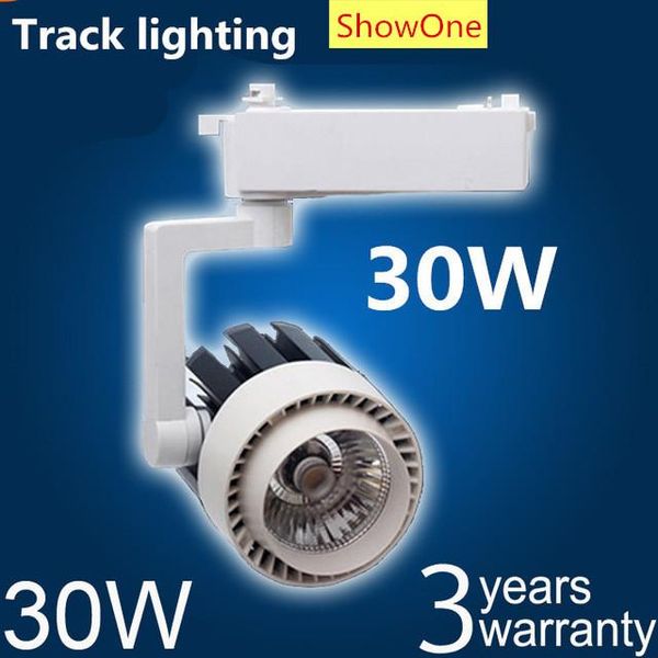 

track light 30w white ceiling spot rail 220v cob spotlight lights