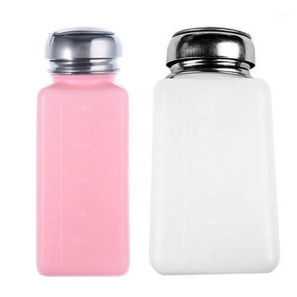 

empty pump dispenser for nail art polish remover pink and white bottle1, Black