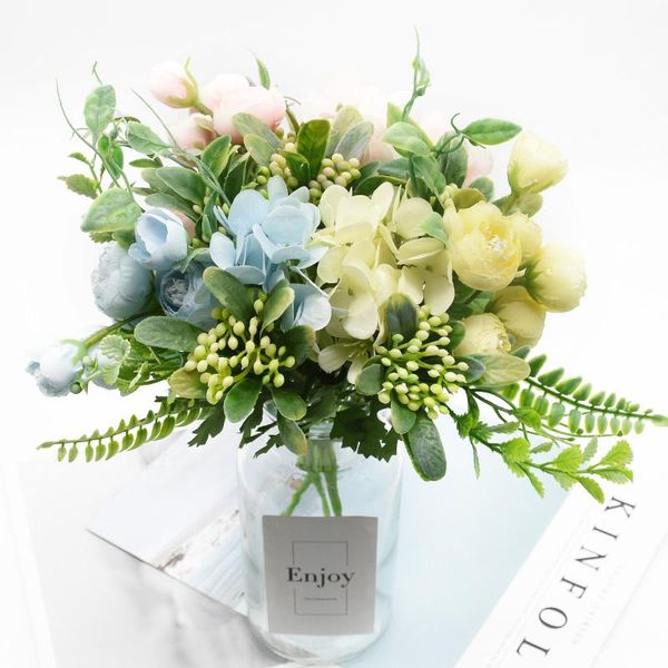 

decorative flowers & wreaths artificial bouquet nordic decoration hydrangea small bud hand christmas home wedding decor diy floral