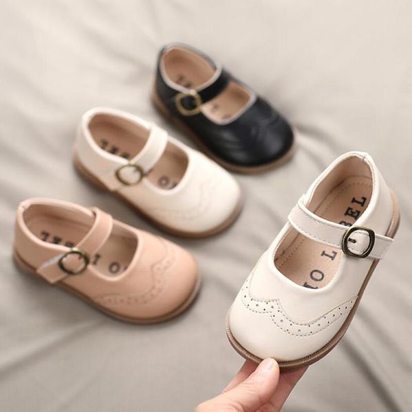 

spring kids leather shoes for girls boys non-slip toddlers mary janes baby children buckle strap flats sneakers sport flat, Black;grey