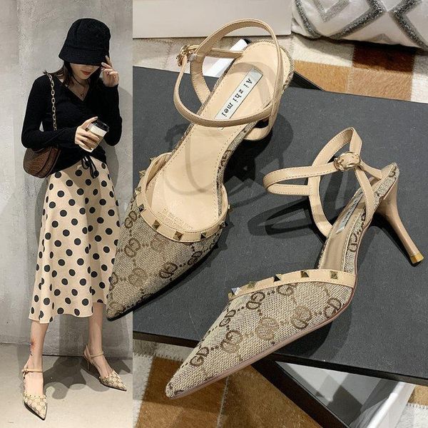 

sandals women cute light weight pu leather slip on high heel shoes lady black comfortable cool street pumps