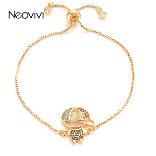 

link, chain neovivi handsome boy hollow charm bracelet multi color cz copper link bracelets for men jewelry adjustable bangle gift, Black