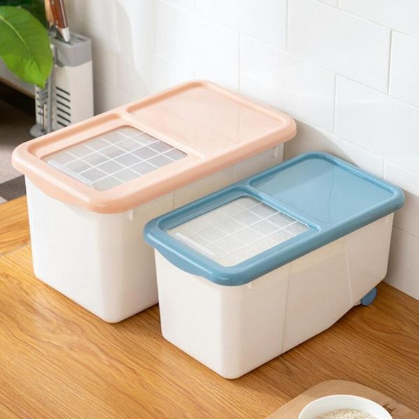 

80% s 10kg rice storage box grain cereal dispenser home kitchen organizer bucket bottles & jars