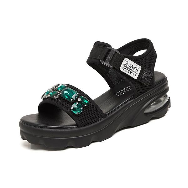 

dress shoes gladiator platform women's sandals 2021 summer fashion women chunky beach sandal leather comfortable casual woman, Black