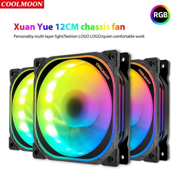 

fans & coolings coolmoon computer case fan led light remote controller 6 pin rgb mute cooling cooler for diy