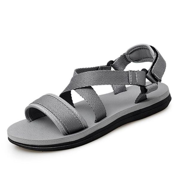 

sandals 2021 summer beach couple shoe roman men casual shoes flat big size 39-47 teenager men's nanlx18, Black