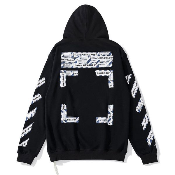 

luxury brand fashion offs men's tracksuit designers hoodie back arrow print loose sweatshirts casual clothing street ow hoodies jacket, Gray