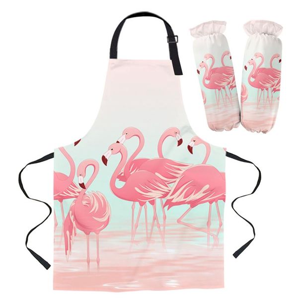 

aprons tropical animal flamingo sleeveless kitchen women pinafore home cooking baking waist bib custom apron
