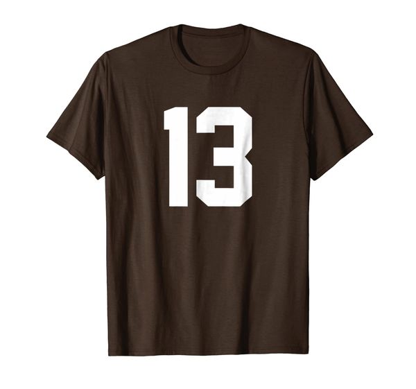 

13 sports jersey number t-shirt for team fan player #13, White;black
