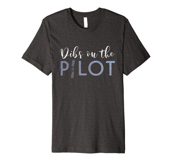 

pilot wife dibs on the pilot helicopter pilot premium t-shirt, White;black