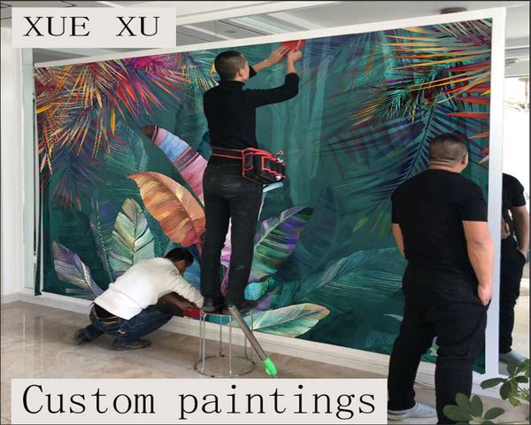 

wallpapers custom 3d wallpaper 8d mural nordic modern simple tropical plant forest living room sofa background wall cloth