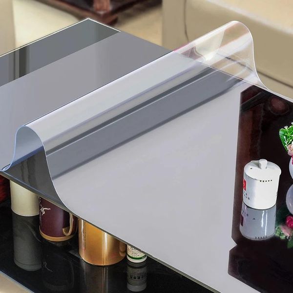

table cloth 1.0mm soft glass protective mat pvc tablecloth for waterproof transparent coffee living room pad 2021