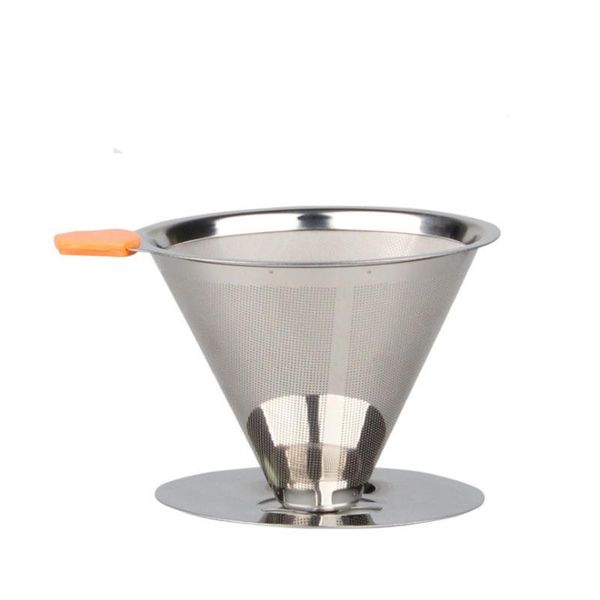 

coffee filters stainless steel brew drip filter set with holder thicken
