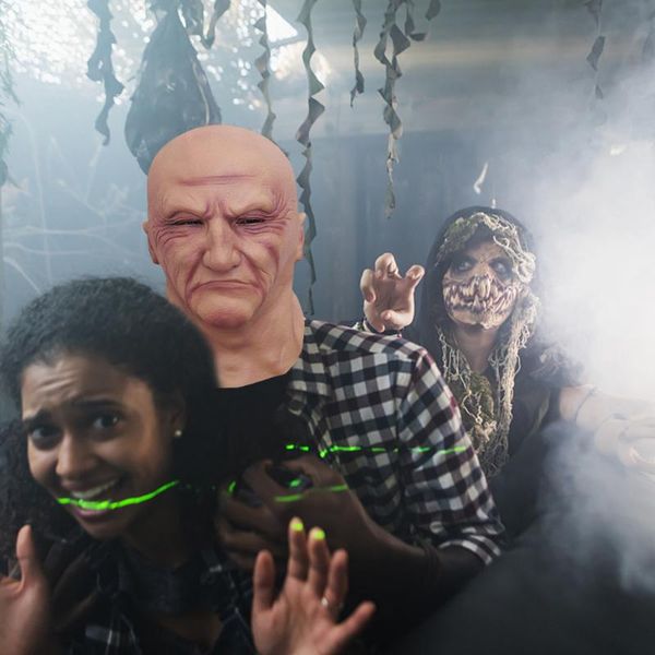 

party masks gag toys halloween horror funny latex full headdress old man head maks cosplay accessories #40