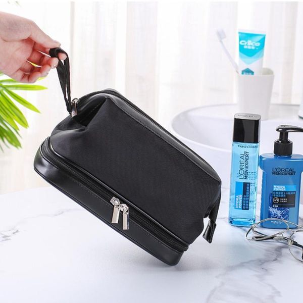 

cosmetic bags & cases waterproof dry wet separate toiletry wash bag makeup storage bag, women men travel portable double-layer pouch