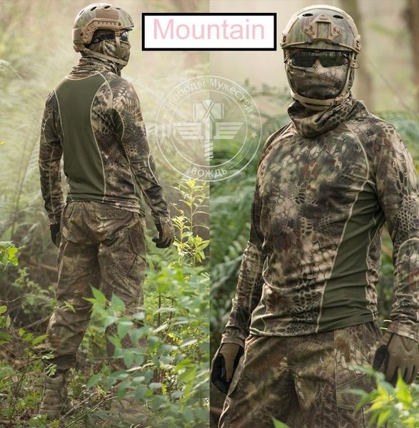 

men's polos tactical tshirt active combat clothing python camouflage dry long airsoft kryptek camo t male shirt bw0o, White;black