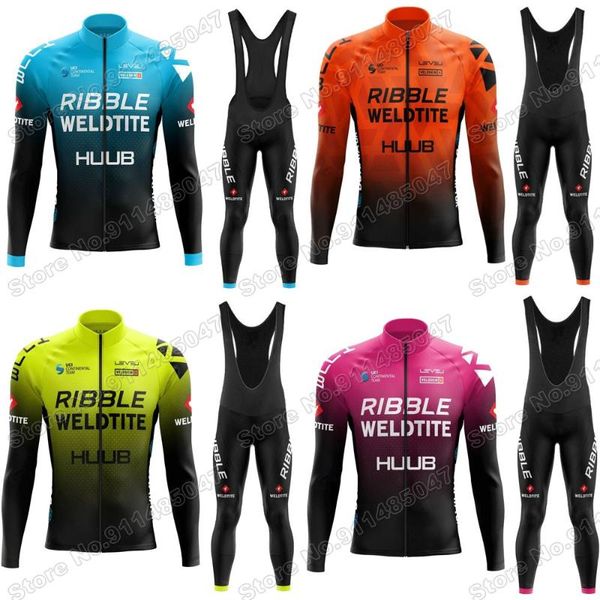 

team 2021 summer cycling jersey set clothing suit mens long sleeve mtb bike road pants bib ropa ciclismo racing sets, Black;blue